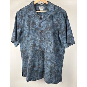 L.L. Bean Traditional Fit Palm Leaf Hawaiian Shirt Size Med-Reg 100% Cotton